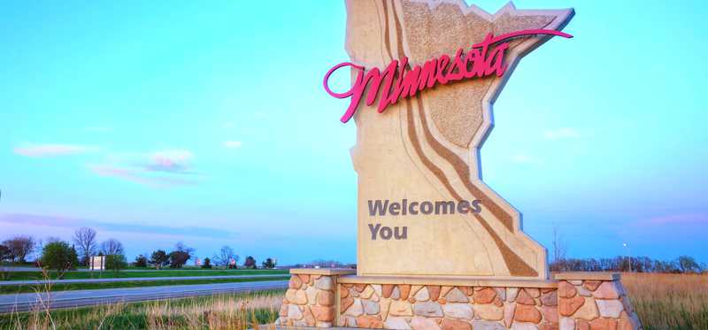 Welcome to Minnesota road monument.