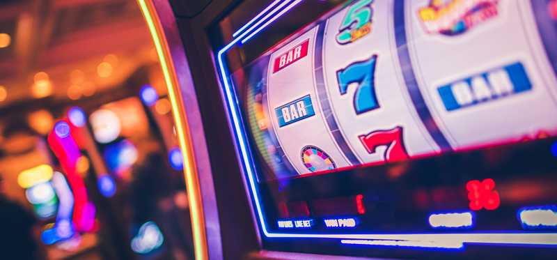Slot machine in casino.