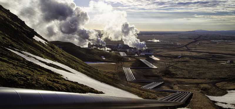A geothermal power plant.