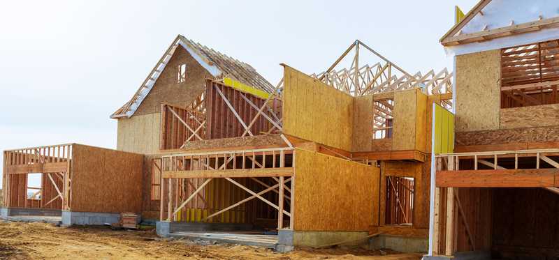 A partially built house.