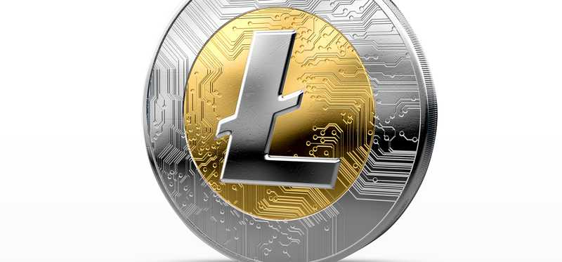 A physical silver and gold Litecoin token