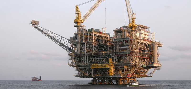 An oil platform off the coast of Angola.