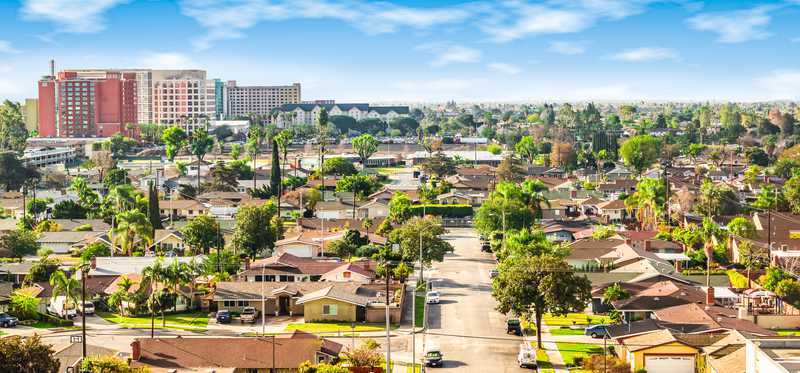 Neighborhoods in Anaheim, California.