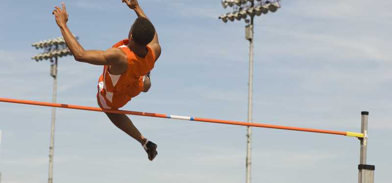 Athlete on high jump event.