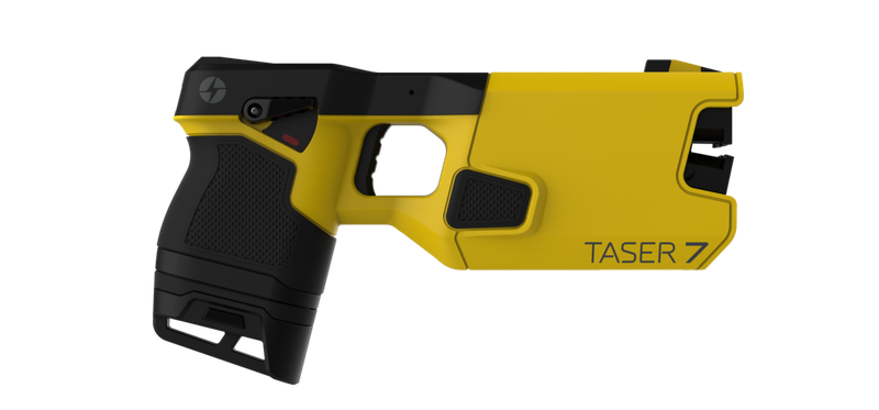 A Taser 7 stun gun made by Axon.
