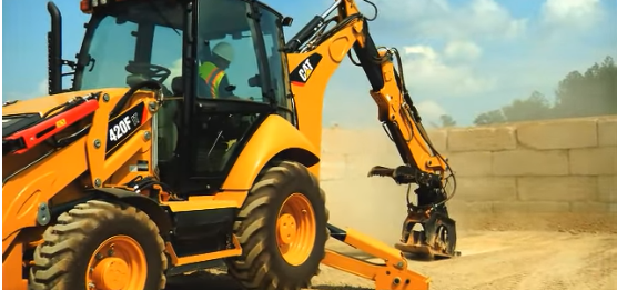 A Caterpillar tractor on a job site.