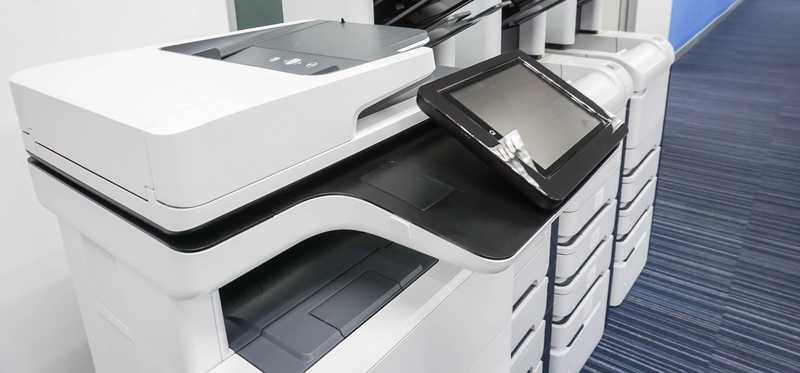 Copying machine in an office setting.