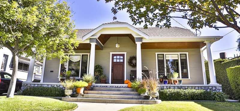 Cozy exterior of craftsman bungalow.