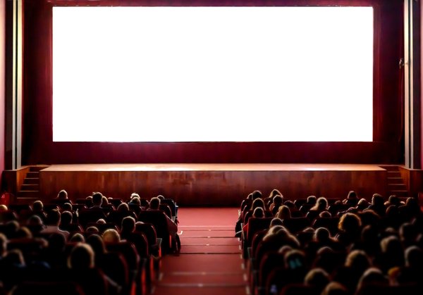 A crowded movie theater.