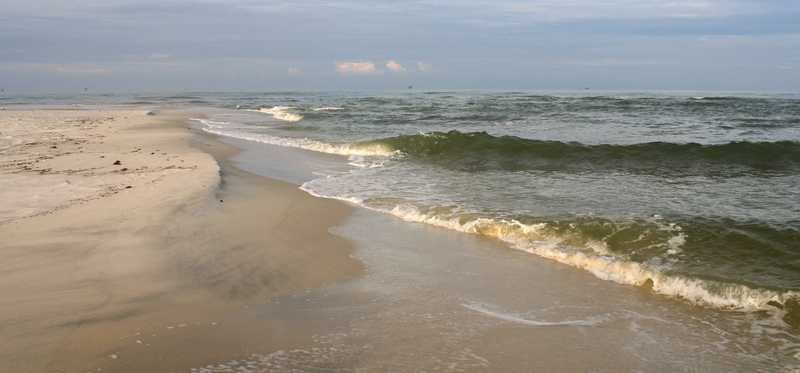 Waves at Dauphin Island, Alabama.
