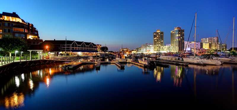 A waterfront view of Stamford, Connecticut.