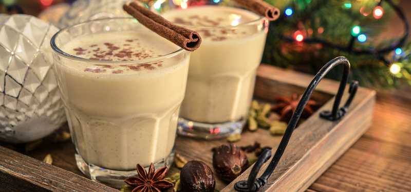 Two cups of egg nog