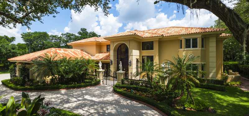 Exterior of Florida luxury home.