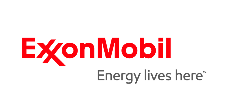 ExxonMobil logo and slogan.