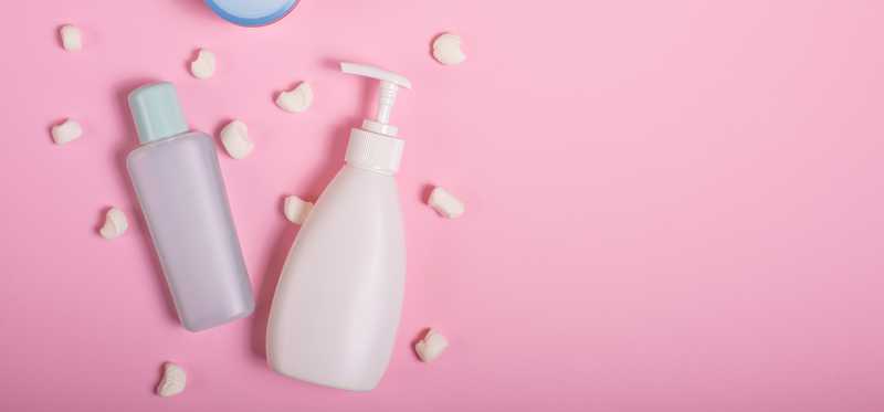 Empty lotion and pill bottles