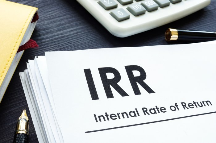 Internal Rate of Return IRR report on a table.