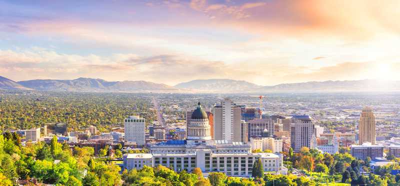 Salt Lake City aerial view.