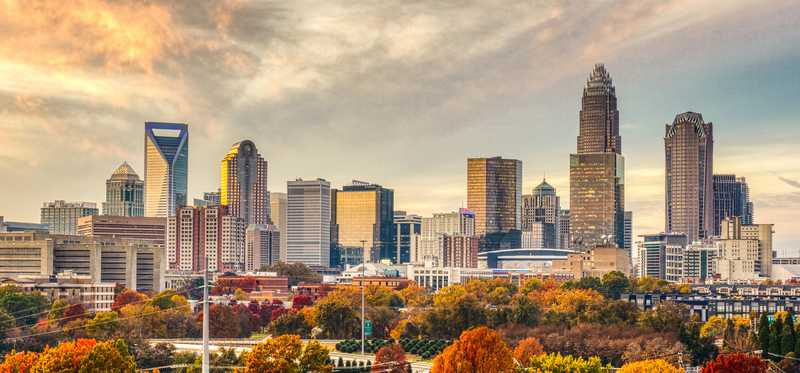 The Charlotte, North Carolina, cityscape.