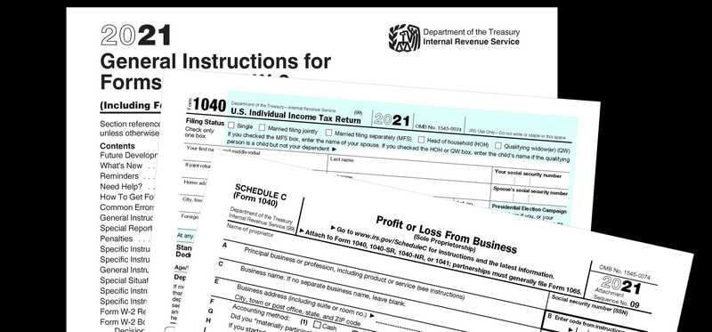 Picture of form 1040 and instructions.