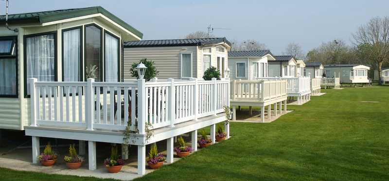 Mobile homes in a mobile home park.