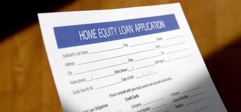 Home equity line of credit application on printed paper.