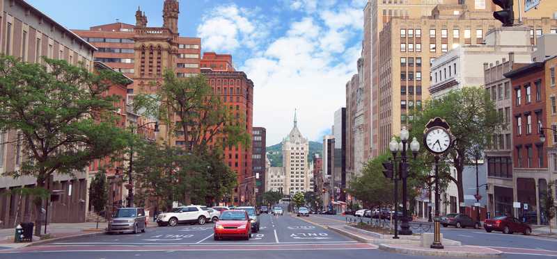 City skyline of Albany, New York.