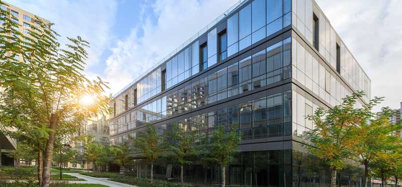 Newly developed commercial real estate office building.