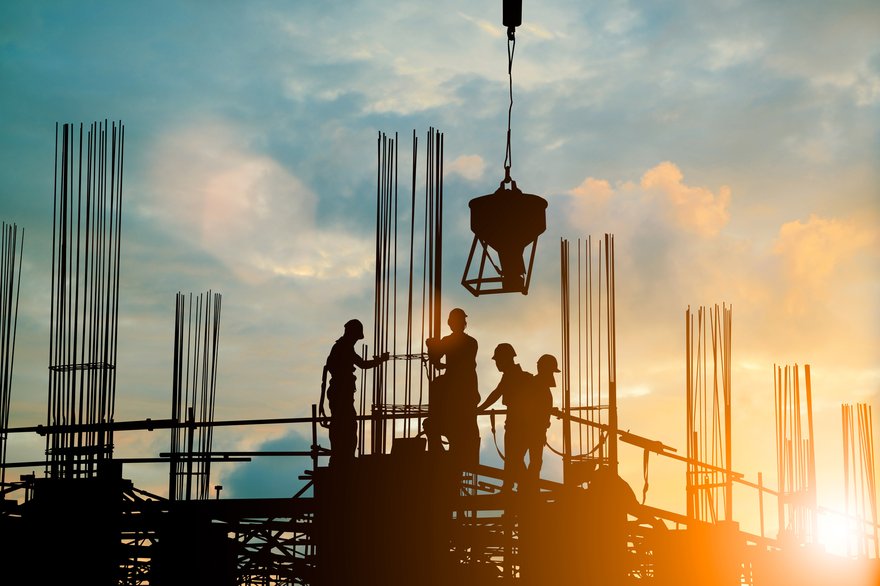 Industrial facility being built.