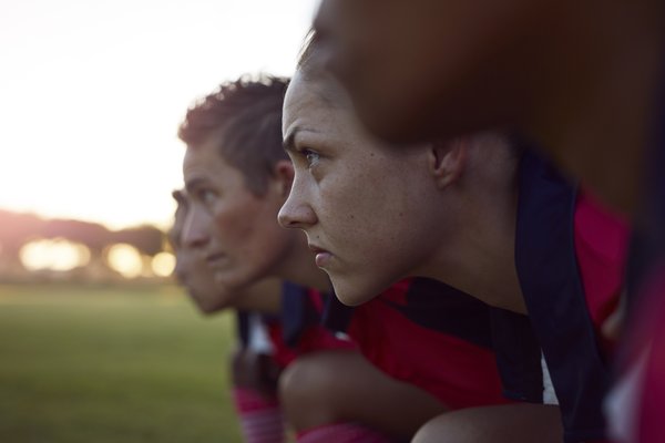 Racers look determined as they are about to start running.