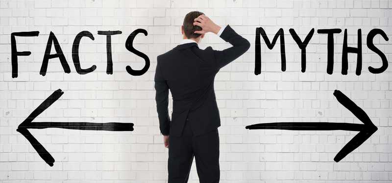 A person scratching their head, looking at the words Myths and Facts.