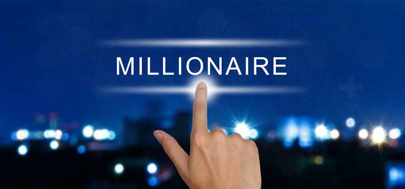 A finger pointing to the word Millionaire.