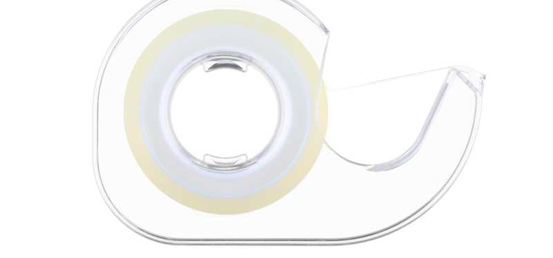 A roll of tape is shown from the side.