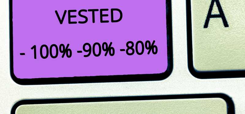 Keyboard key labeled Vested with different percentages.