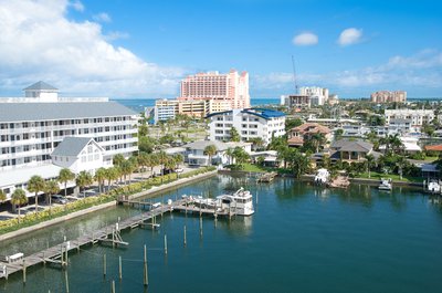 Aerial view of Florida harbor.