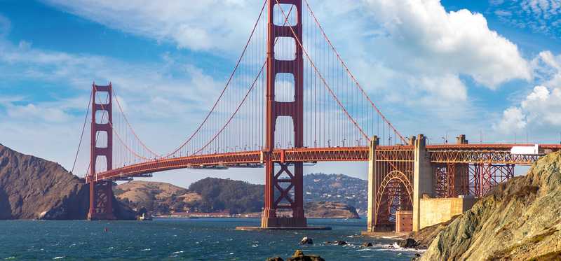 A view of the Golden Gate Bridge from Marshall's Beach.