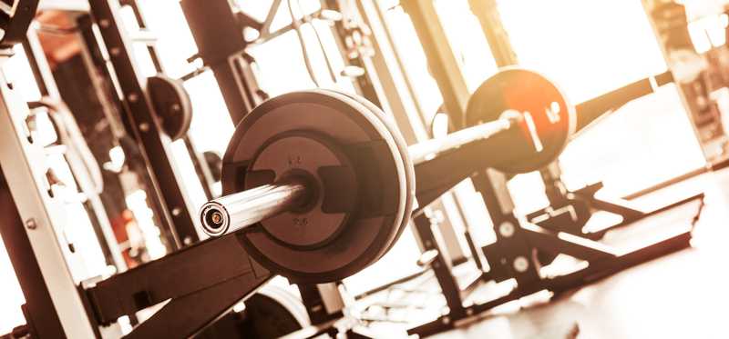 free weights in a gym