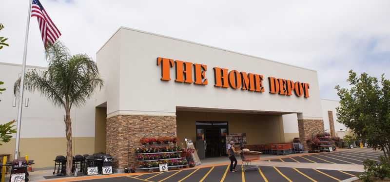 A Home Depot storefront.