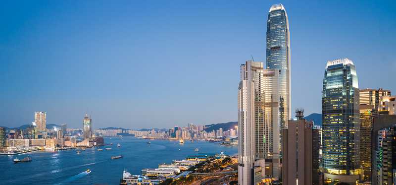 Hong Kong skyline.