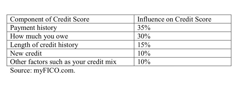 Components of credit score.