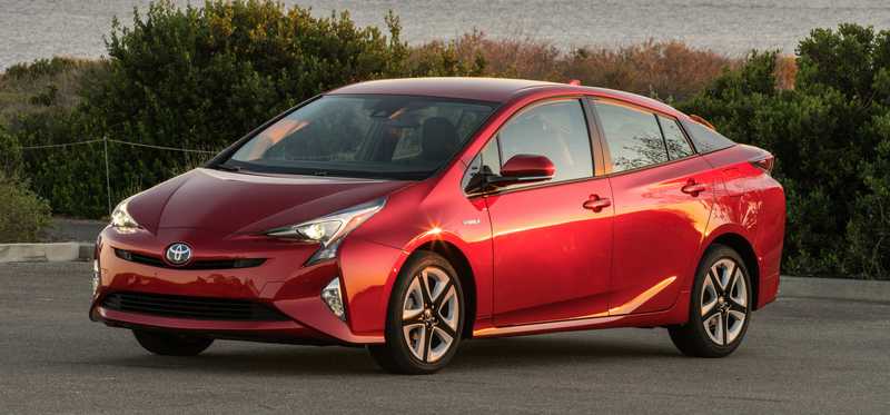A Toyota Prius hybrid car.