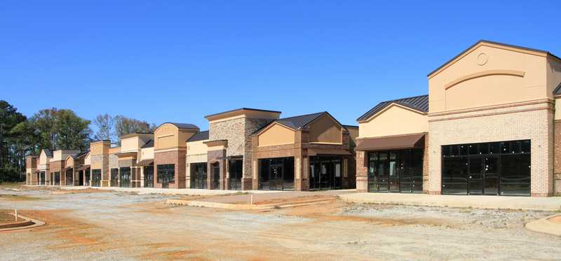 An abandoned strip mall.