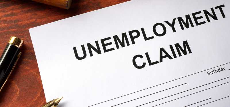 Blank unemployment claim form.