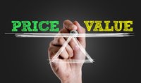 A scale measuring price versus value.