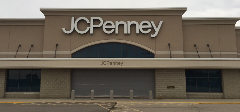 An empty J.C.Penney storefront.