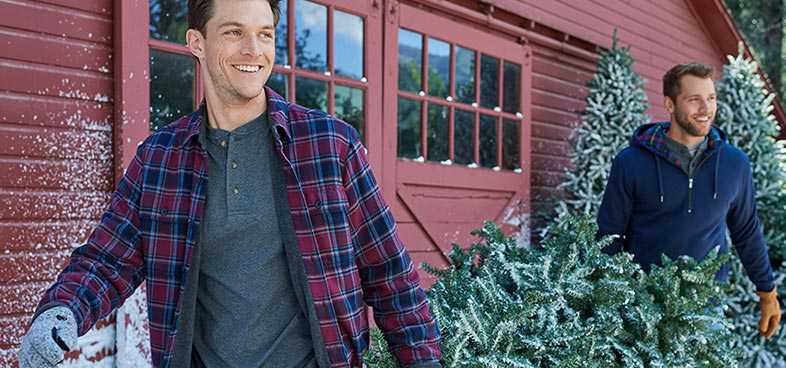 Two men are dressed in clothing from L.L. Bean.