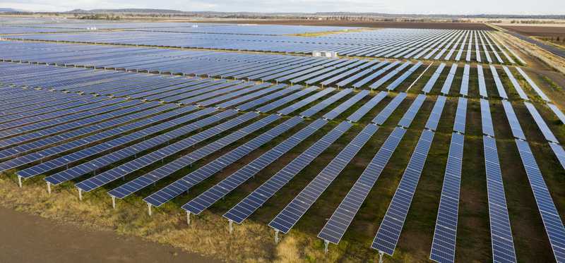 Large solar panel energy farm
