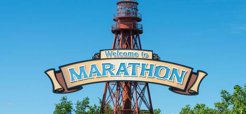 Marathon, Florida, welcome sign.