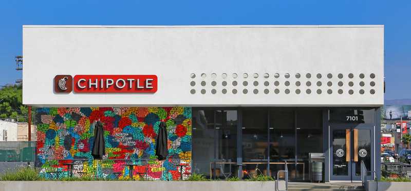 Chipotle Mexican Grill restaurant on Melrose Avenue in Los Angeles California