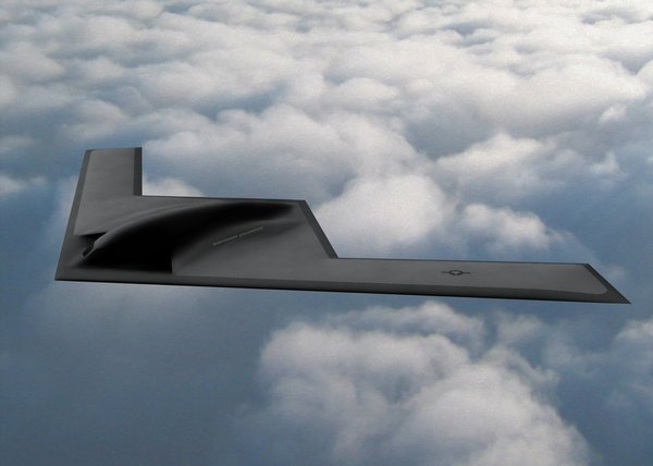 A rendering of the B21 stealth bomber.