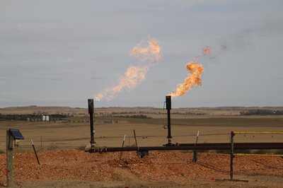 Natural gas flaring.